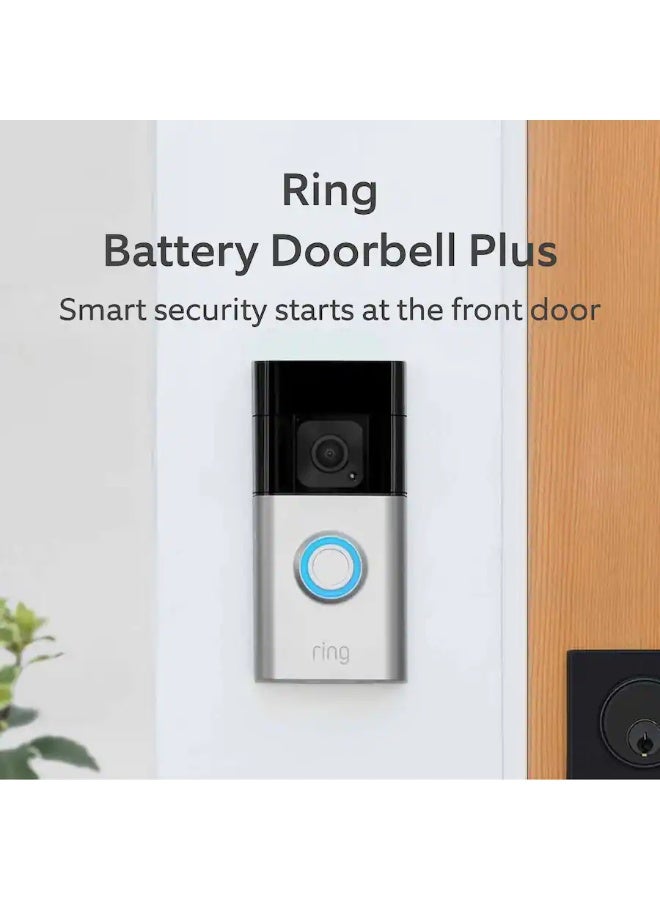 Ring Battery Doorbell Plus – 1536p HD+ Video, Motion Detection, Two‑Way Talk, Quick‑Release Battery Pack, Wi‑Fi, Night Vision, Easy Installation – Satin Nickel - Image 2